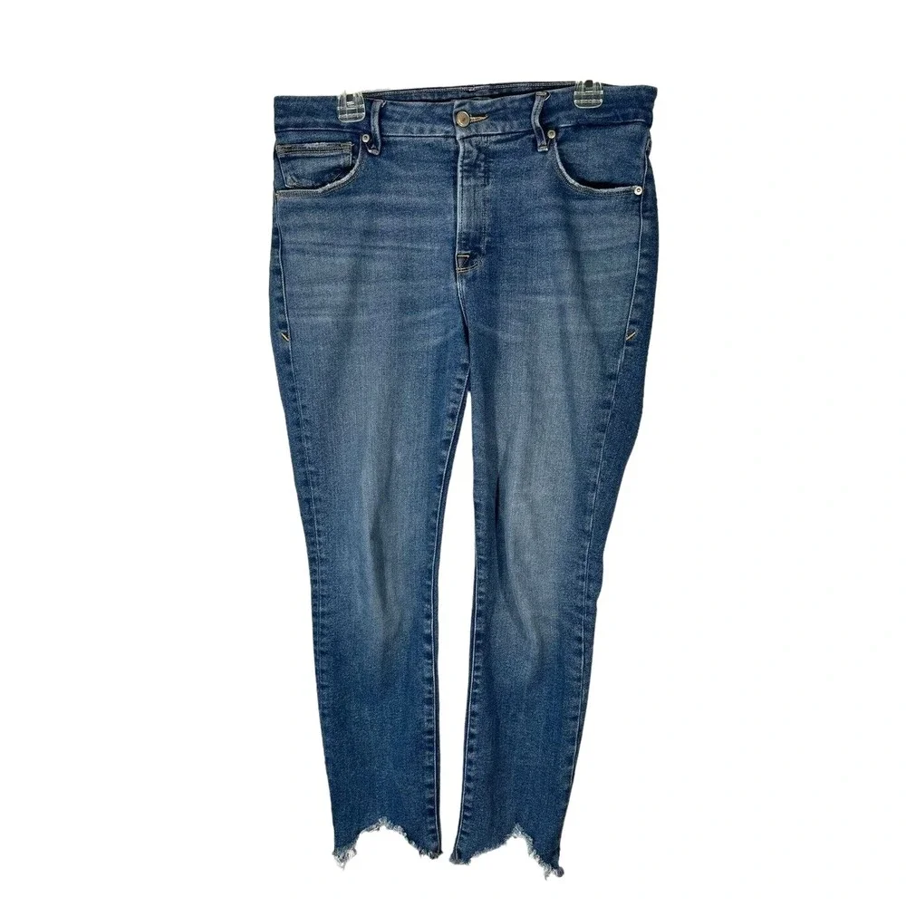 Good American Women's Rough Frayed‎ Hem Jeans Distressed Size 10 27